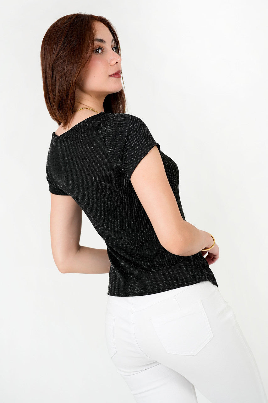 Polo Escuba Crepé Lurex con Abertura Ojal