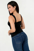 Top Licra Spandex Tira Ancha Escote Cuadrado Corset