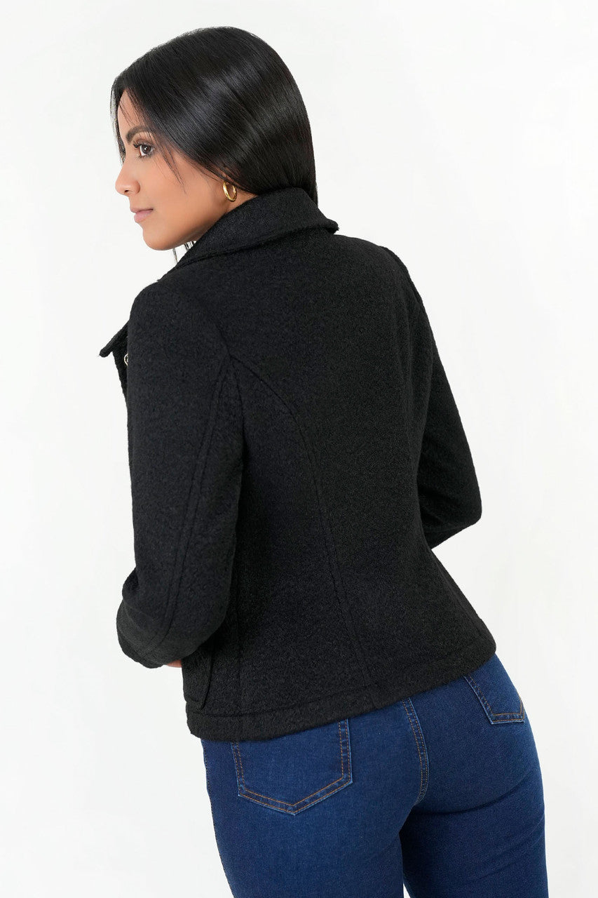 Chaqueta Corta Paño Carnero con Cuello Sport