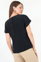 Blusa Manga Corta Campanita Seda Licrada