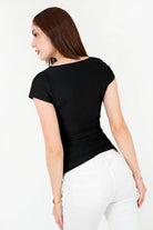 Polo Spandex Satín Escote Corazón Drapeado