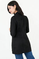Chaqueta Larga Rústica Suede con Solapa y Cuello Sport