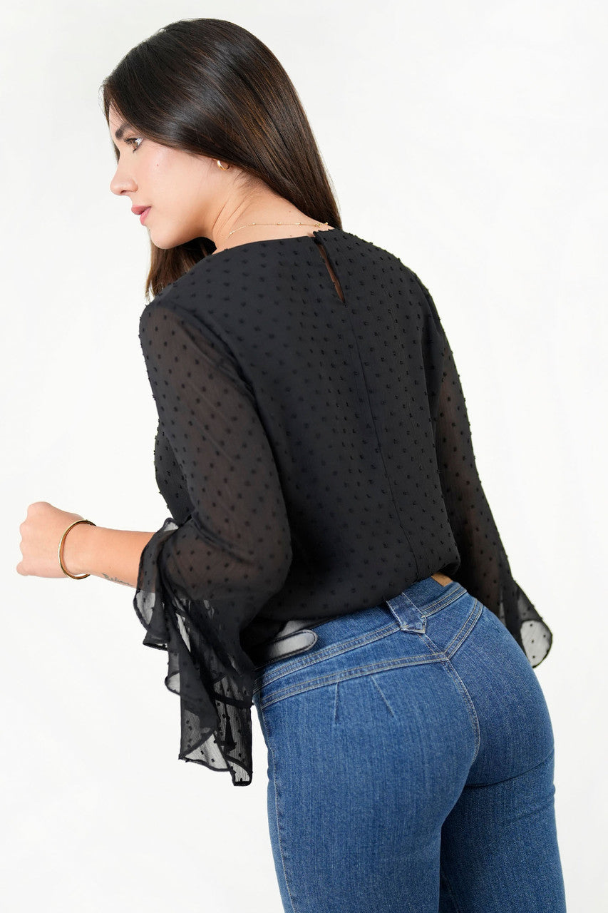 Blusa Manga Larga Gasa Plumetí