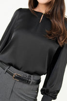 Blusa Manga Larga Satin Hindu