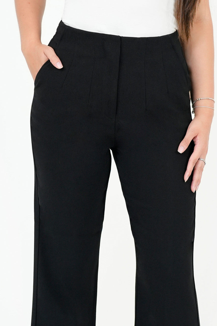 Pantalón Tela Verona con Pinzas y Bolsillos Laterales