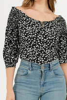Blusa Manga 3/4 Ghaia Estampada con Escote Bote