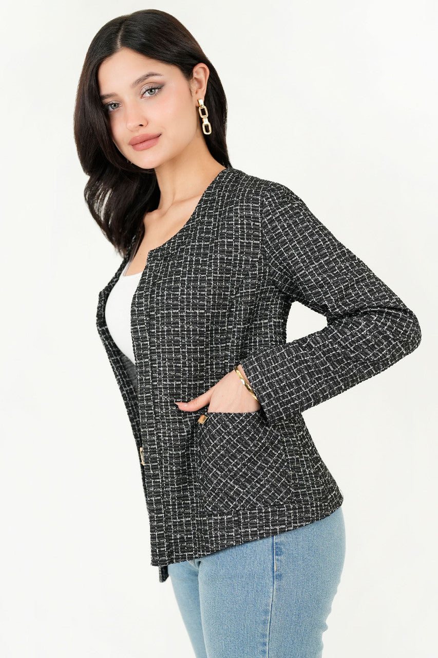 Chaqueta Chanel Bouclé con Cuello Neru Anatómico