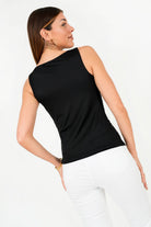 Polo Jersey Brillante Escote Ojal Drapeado
