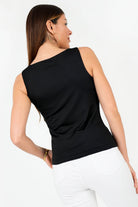 Polo Jersey Brillante Escote Ojal Drapeado