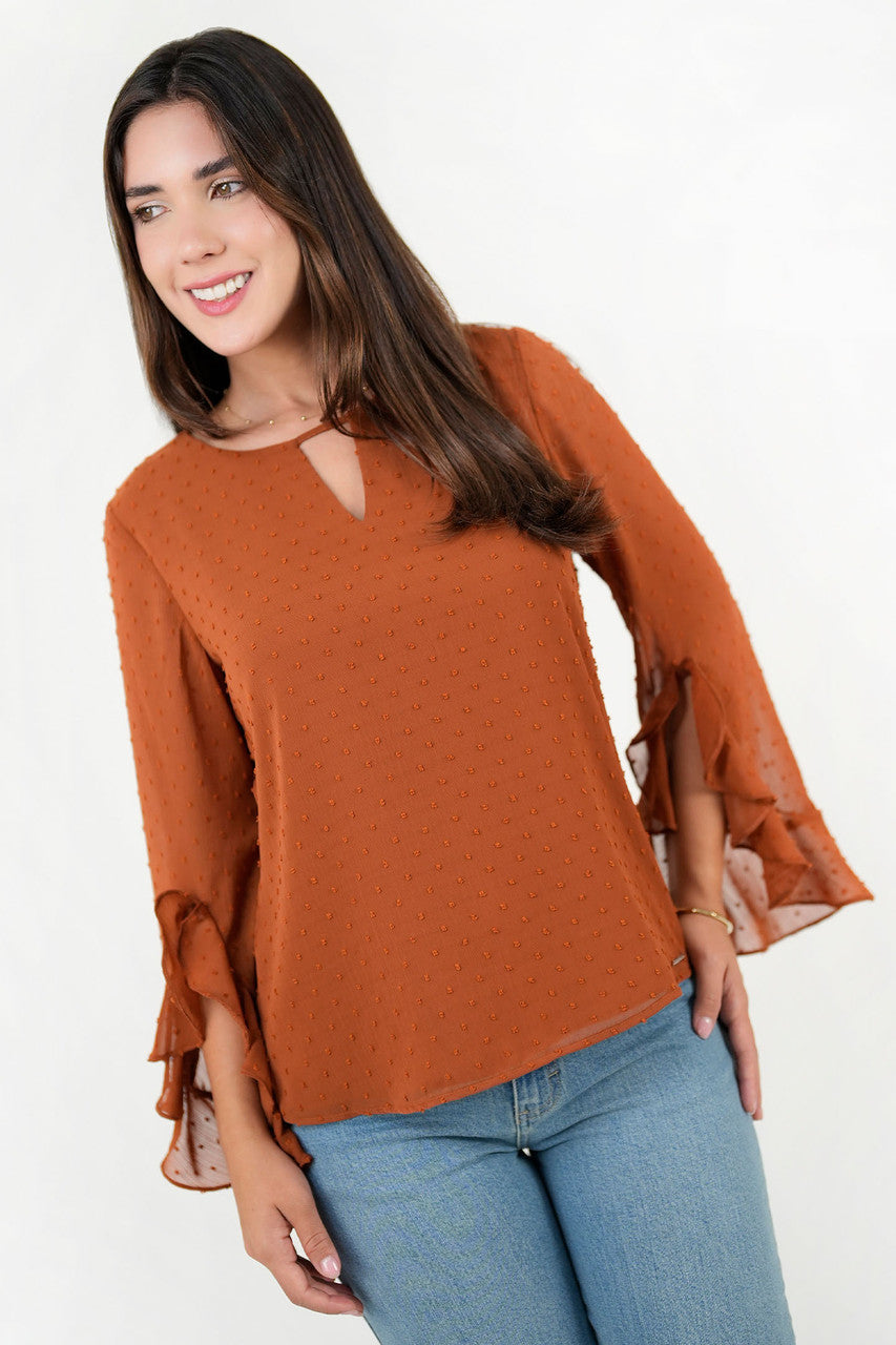 Blusa Manga Larga Gasa Plumetí
