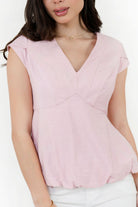 Blusa Manga Corta Seda Bali Manga Tulipán
