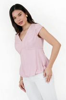 Blusa Manga Corta Seda Bali Manga Tulipán