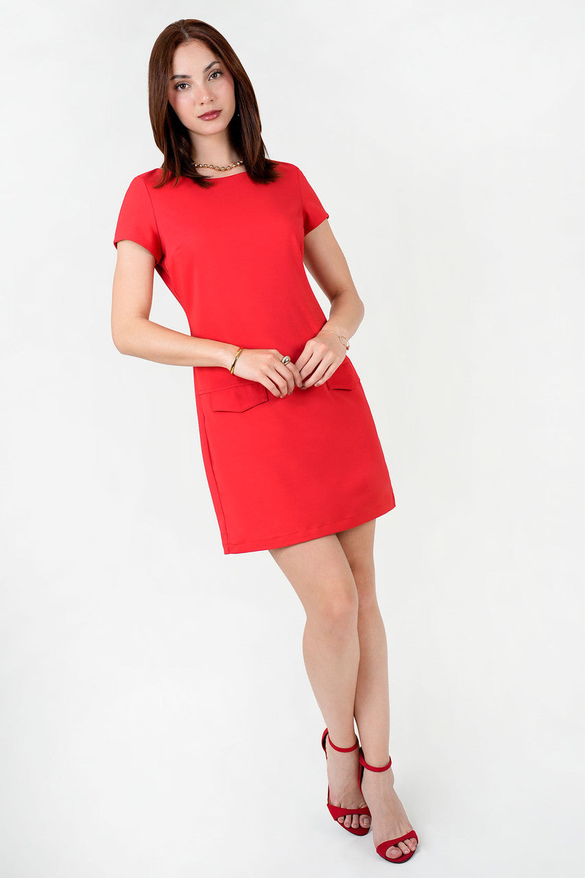 Vestido Rayón Escote Ojal con Tapitas