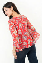 Blusa Escote Redondo Manga 3/4 Acampanada