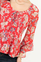 Blusa Escote Redondo Manga 3/4 Acampanada