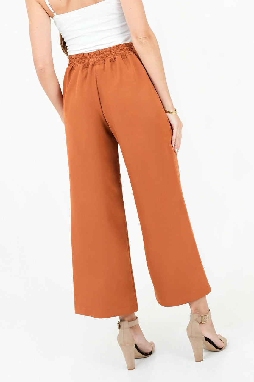 Pantalón Palazo con Pretina Elasticada y Presillas