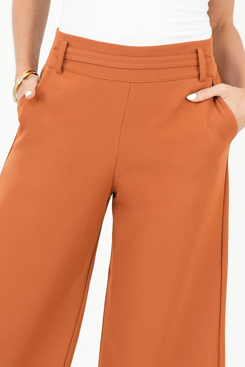 Pantalón Palazo con Pretina Elasticada y Presillas