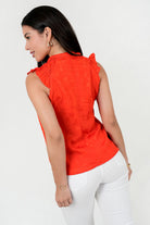 Blusa Seda Hindú Escote V con Cuello Neru