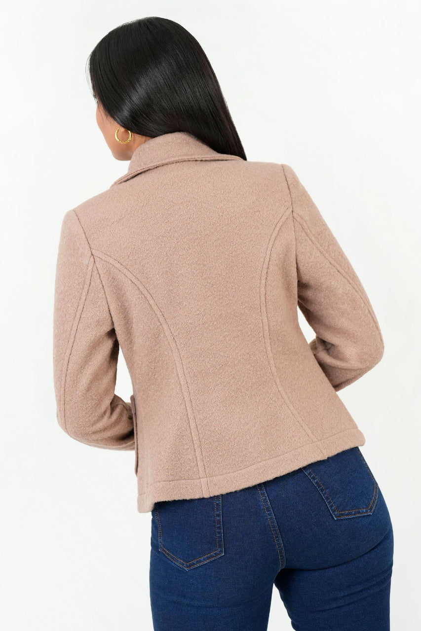 Chaqueta Corta Paño Carnero con Cuello Sport