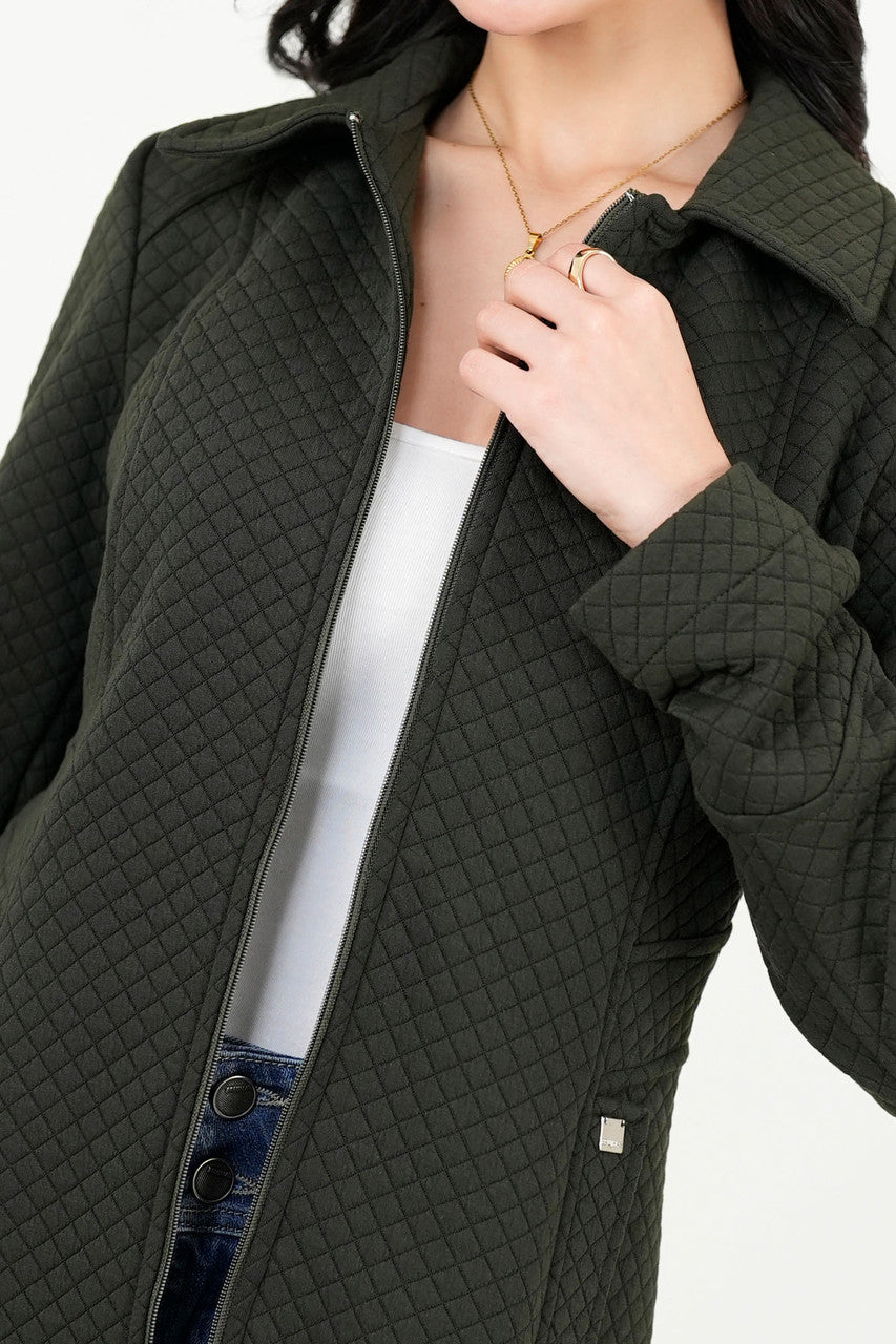 Chaqueta Larga Tela Bomber