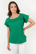 Blusa Mara Escote Ojal con Bolillo Calado