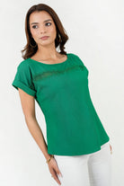 Blusa Mara Escote Ojal con Bolillo Calado