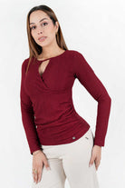 Polo manga larga en jacquard labrado