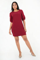 Vestido corto en Verona con escote ojal y manga 5/8