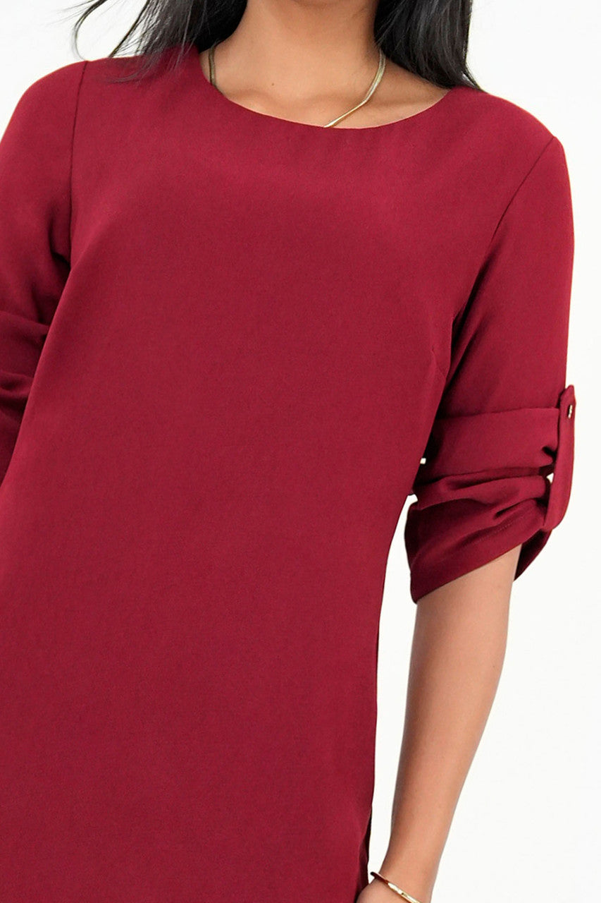 Vestido corto en Verona con escote ojal y manga 5/8