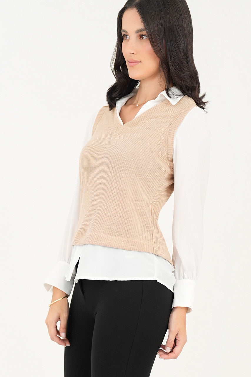 Blusa/Chaleco cuello en V