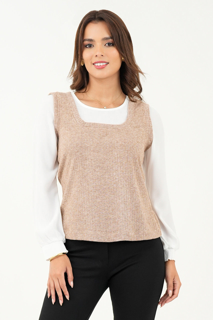Blusa/Chaleco cuello redondo