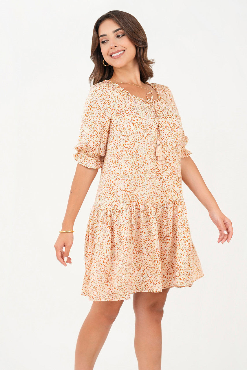 Vestido manga 3/4 escote redondo