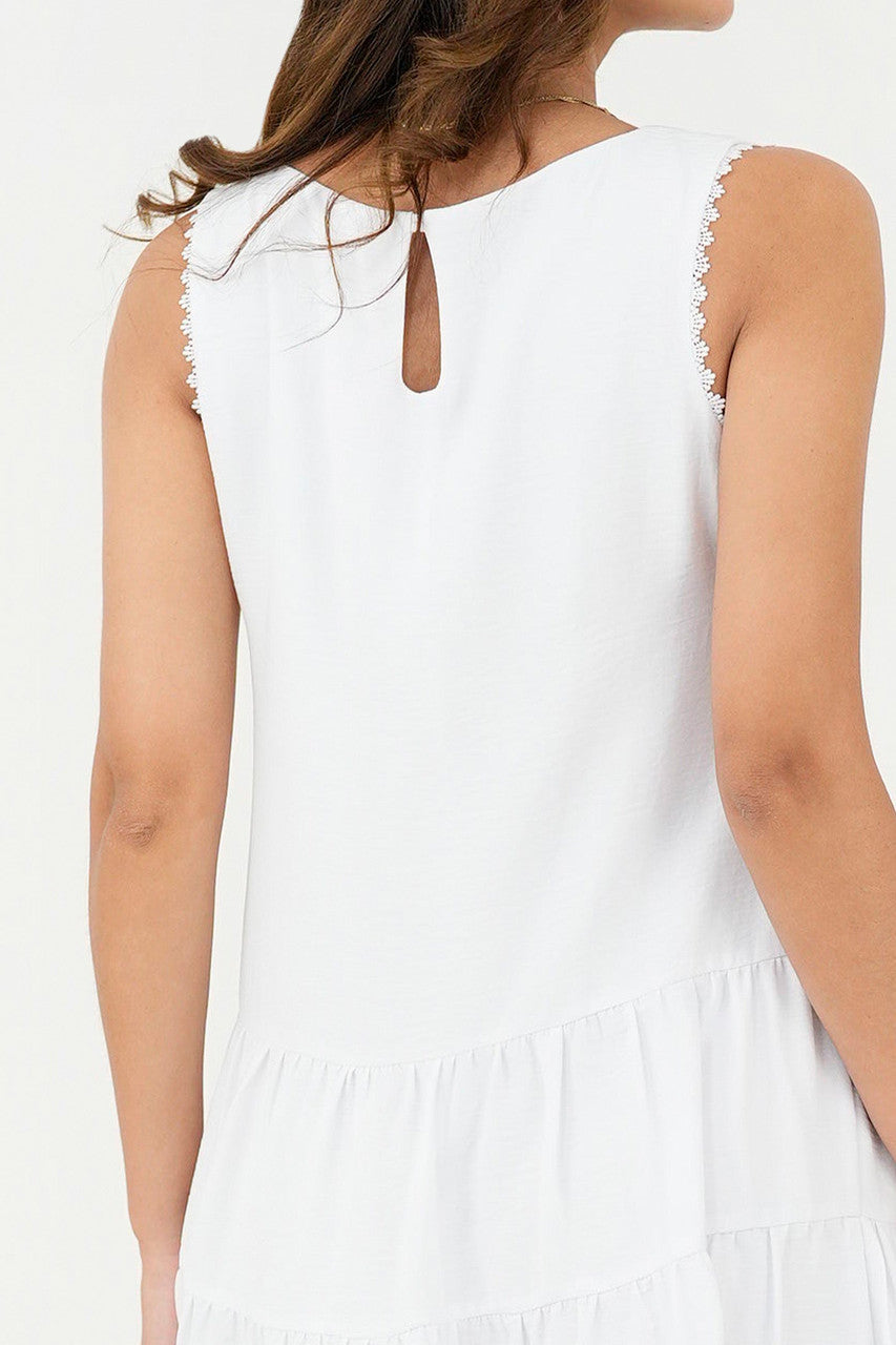 Vestido Manga Cero Escote Ojal