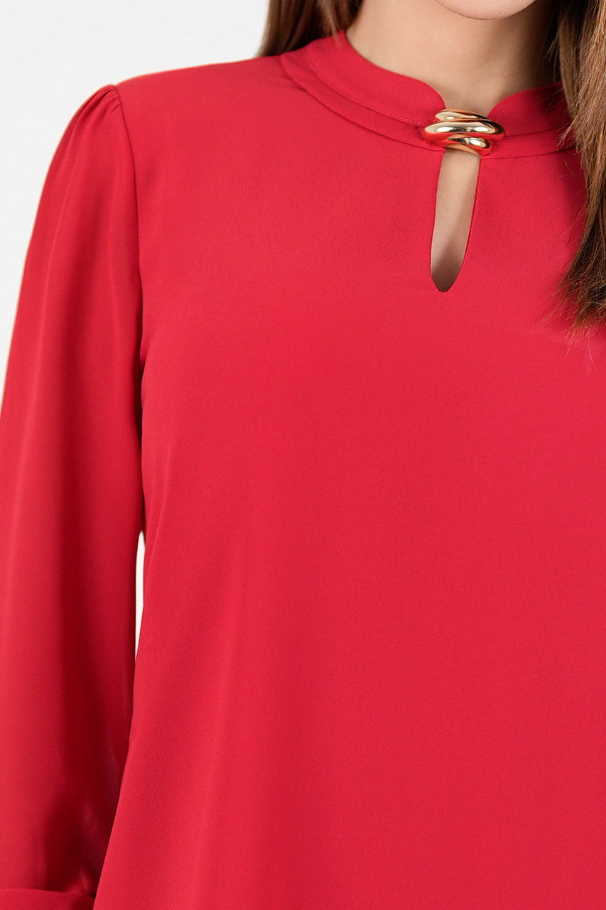 Blusa manga larga con cuello neru