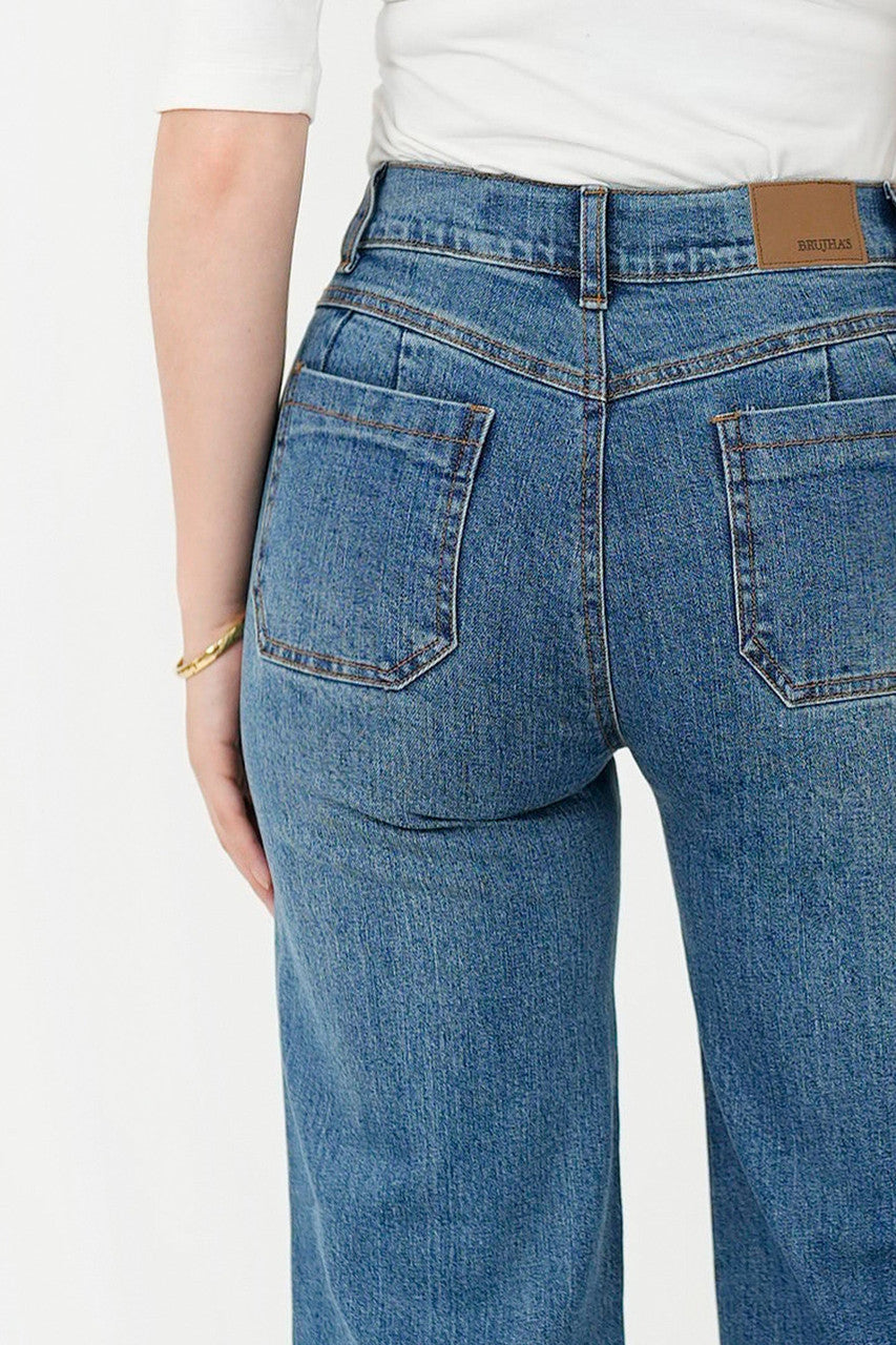 Pantalón Recto de Denim