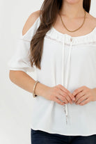 Blusa Manga 3/4 Canesú Bolillo Calado