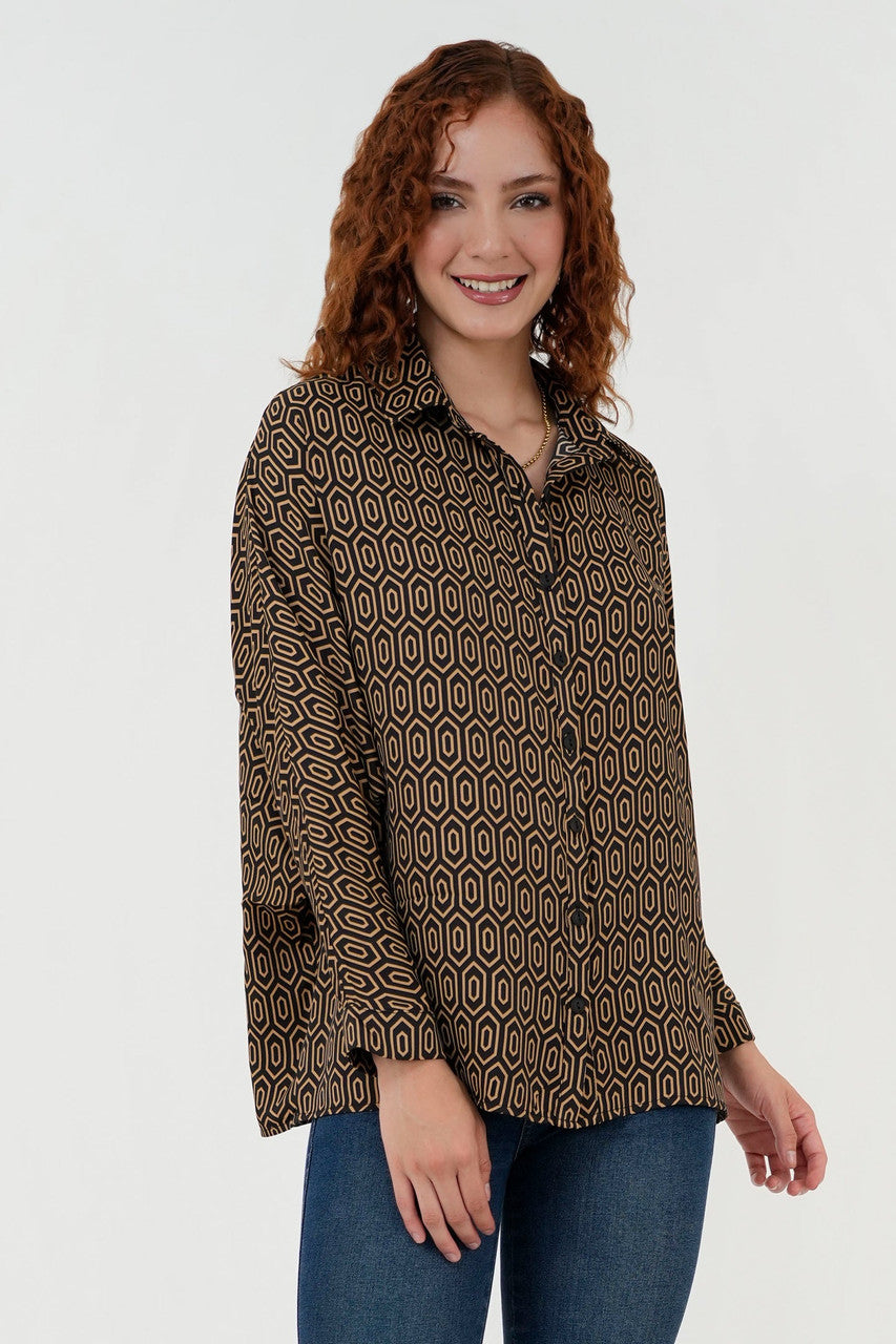 Blusa Manga Larga Cuello Camisero