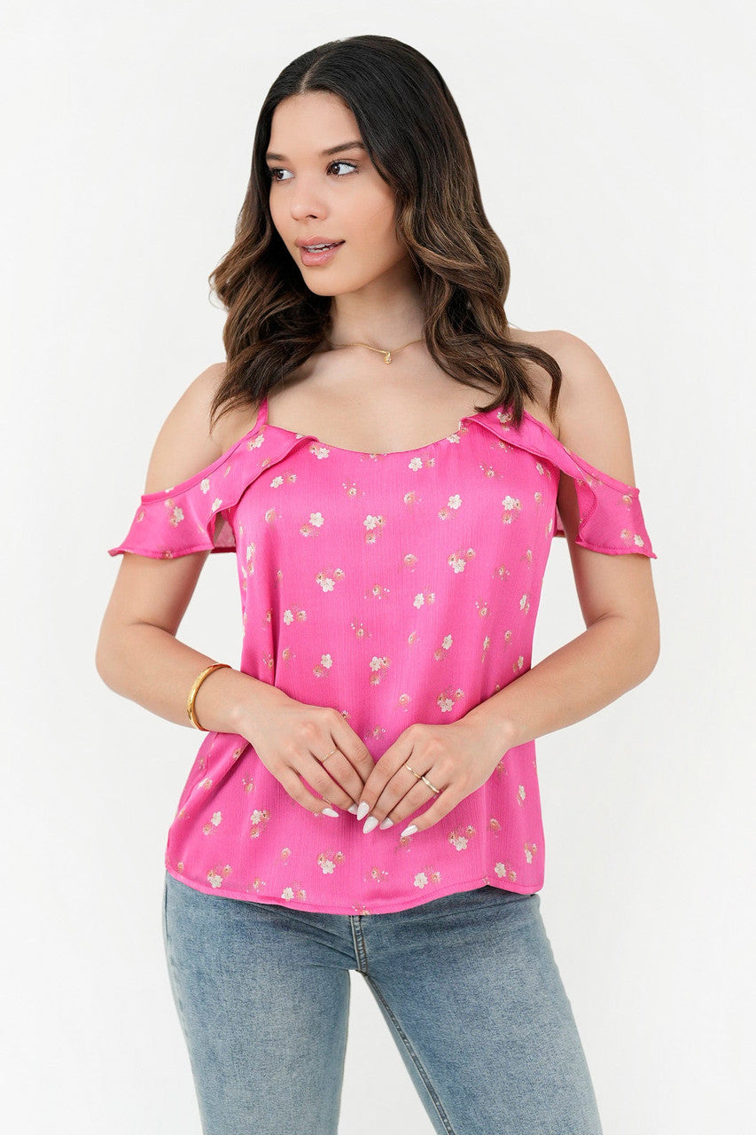 Blusa manga corta shoulder