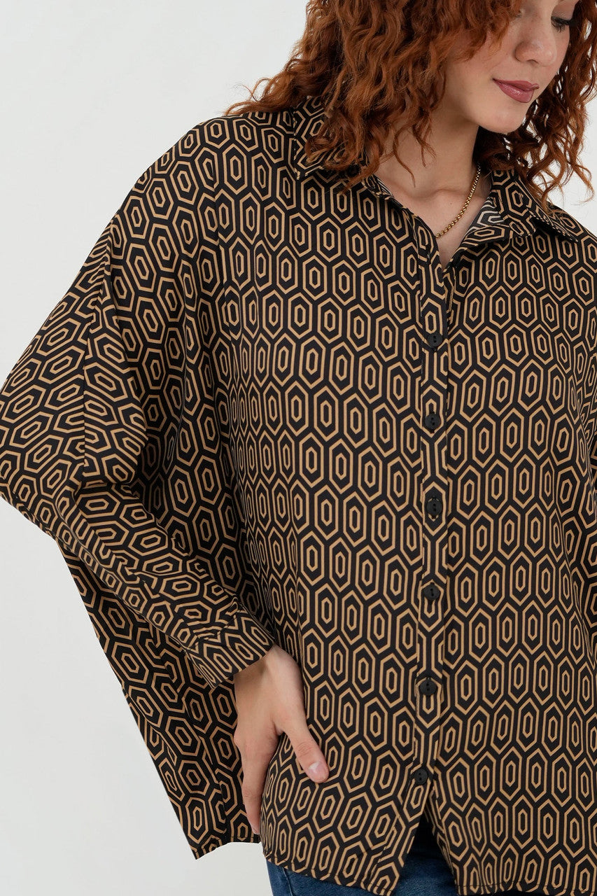 Blusa Manga Larga Cuello Camisero