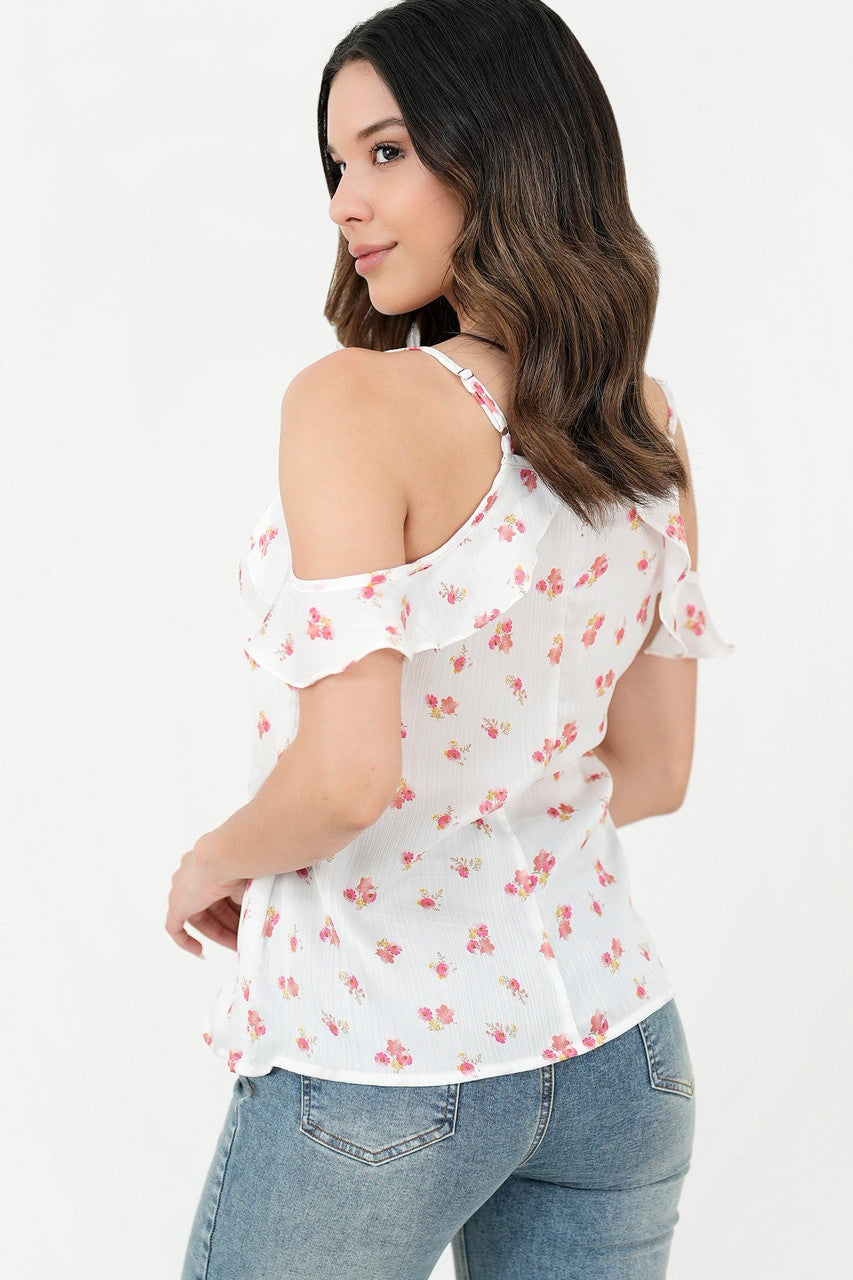 Blusa manga corta shoulder