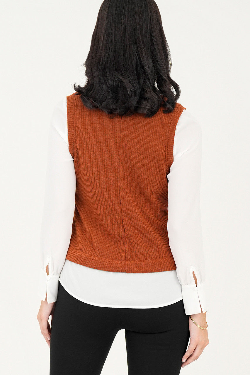 Blusa/Chaleco cuello en V