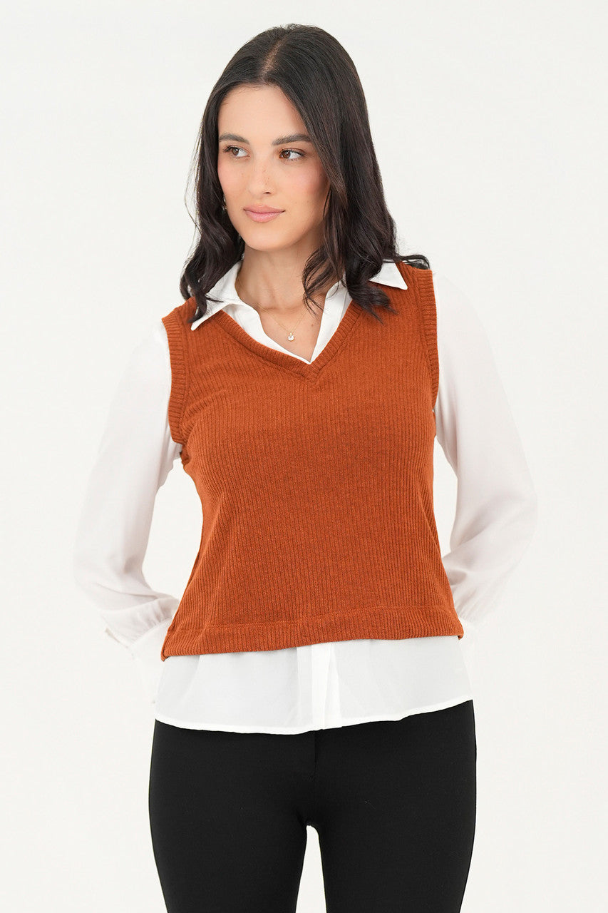Blusa/Chaleco cuello en V