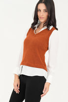 Blusa/Chaleco cuello en V