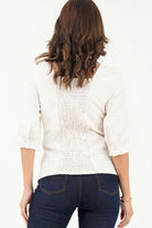 Blusa manga 3/4 Escote con bobito doblado