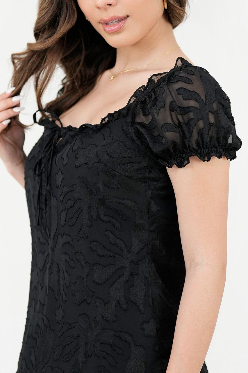 Blusa Manga Abullonada Corta Escote Bobito