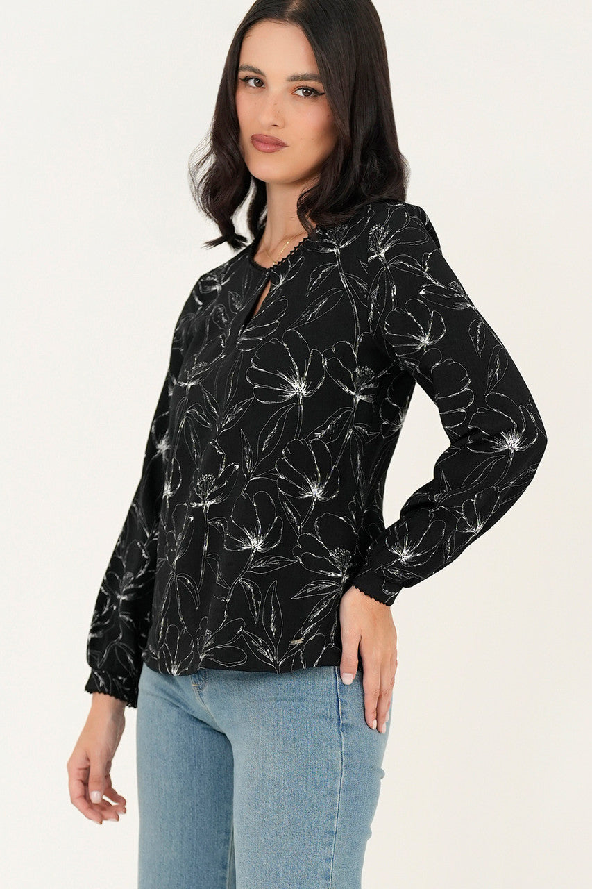 Blusa manga larga abertura lagrima