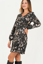 Vestido manga larga escote en V