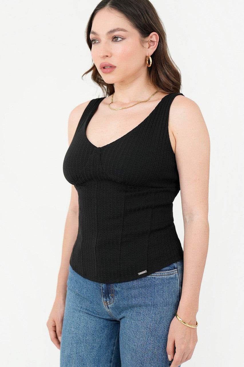 Top tiras anchas Cortes tipo corset