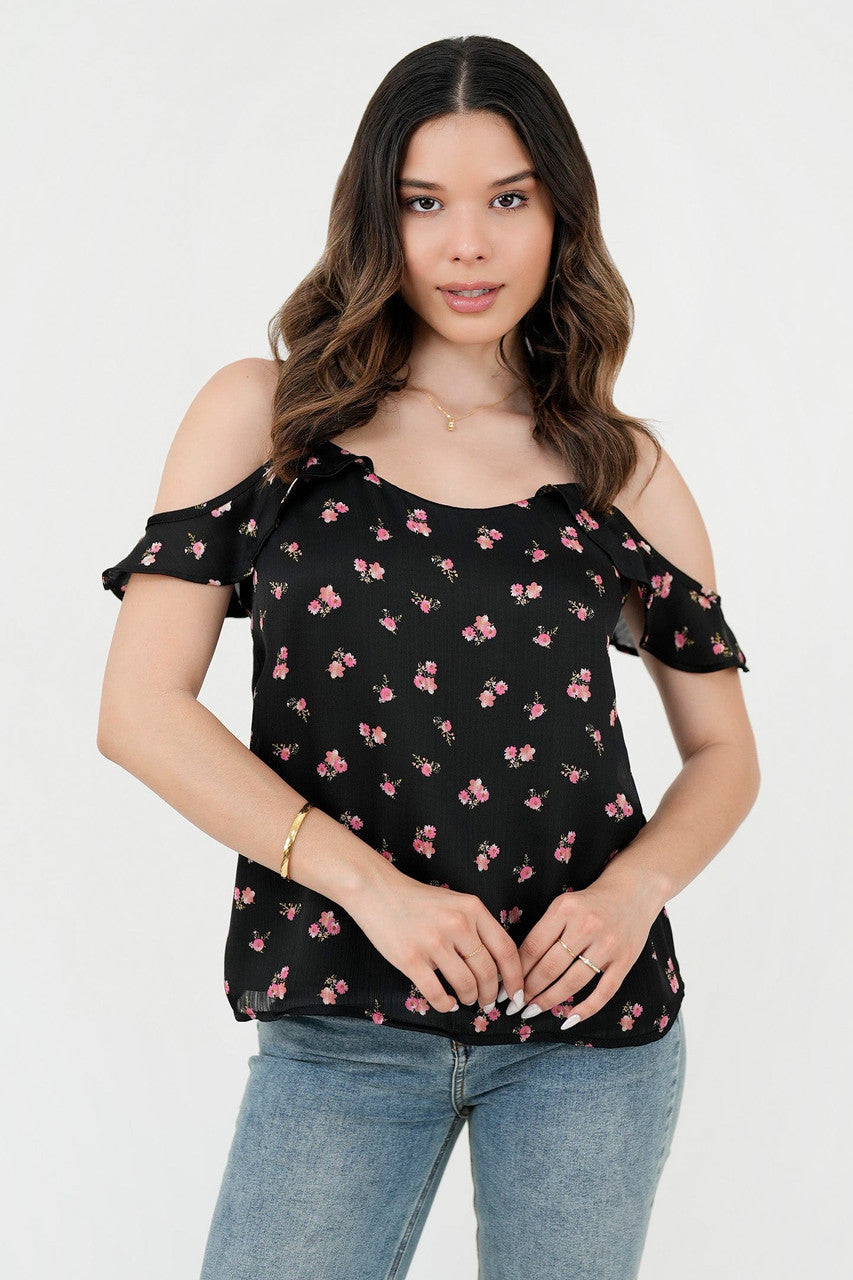 Blusa manga corta shoulder