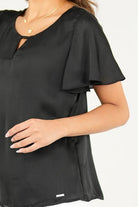 Blusa manga corta acampanada